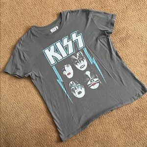 Kiss Mens Charcoal Graphic Tee